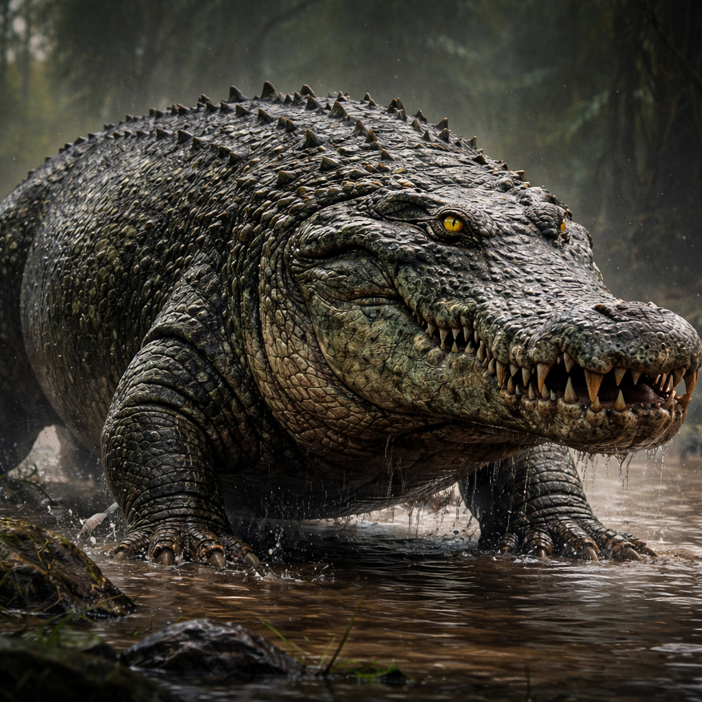 Hippocroc, hybrid of Hippopotamus and Crocodile