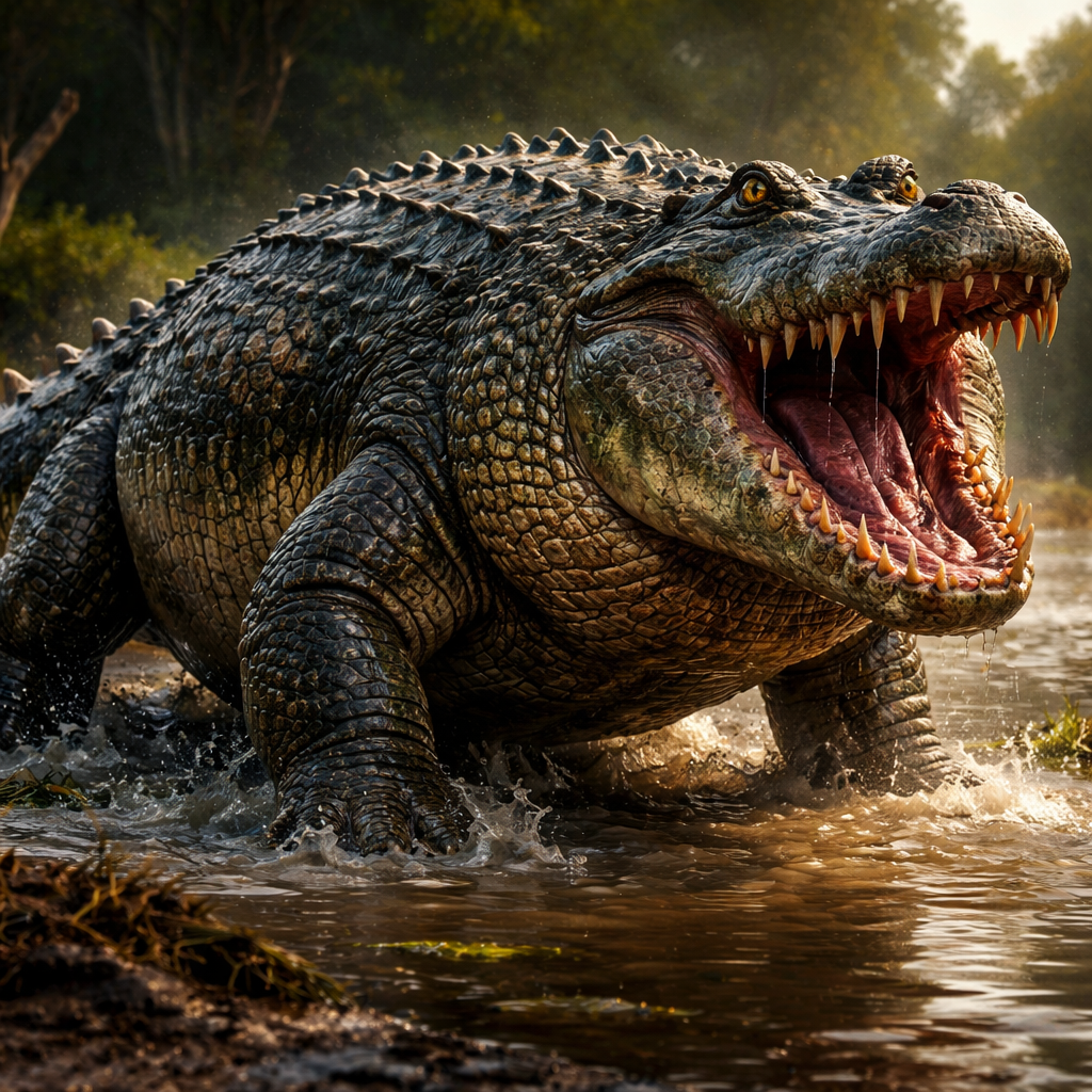 Crocopottomus, hybrid of Crocodile and Hippopotamus