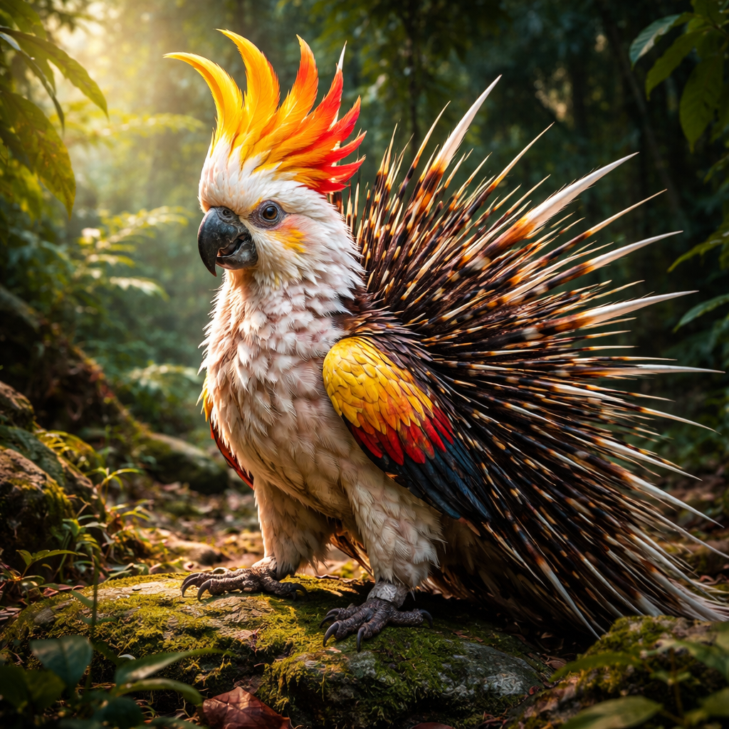 Cocorcupine, hybrid of Cockatoo and Porcupine
