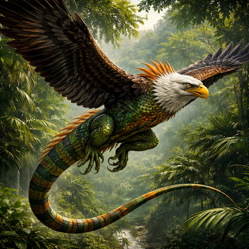 Eaguanodon, hybrid of Bald Eagle and Iguana