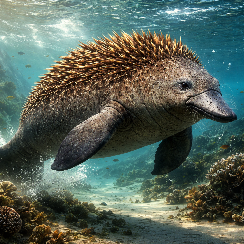Echimanatee, hybrid of Echidna and Manatee