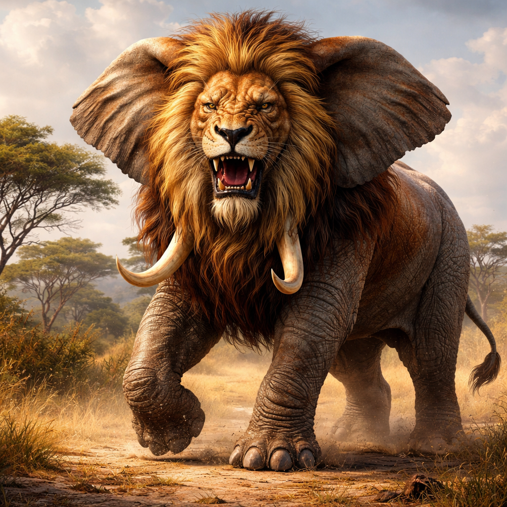 Eleon, hybrid of Elephant and Lion