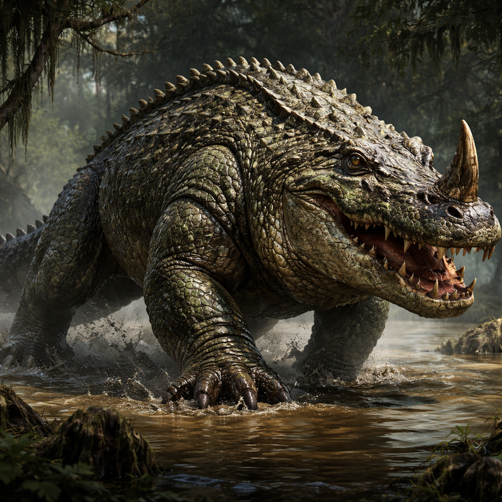 Allirhino, hybrid of Alligator and Rhinoceros
