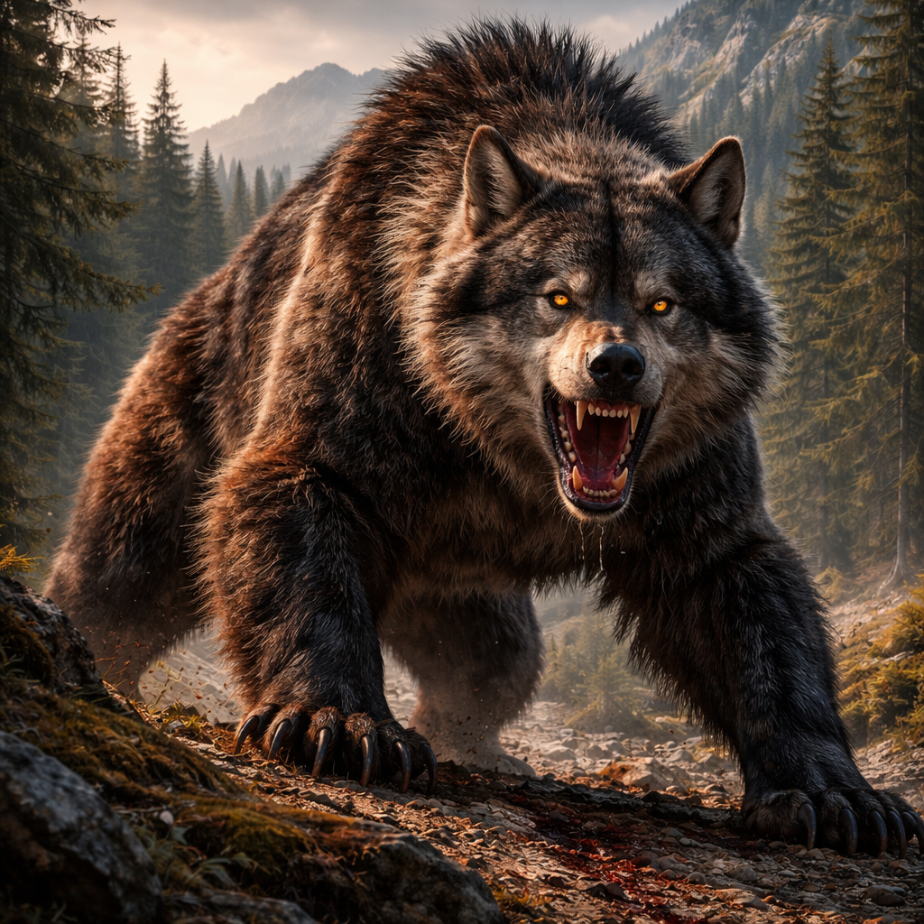 Bearwolf, hybrid of Bear and Wolf