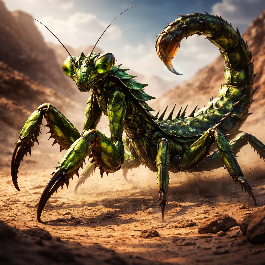 Mantiscorpius, hybrid of Mantis and Scorpion