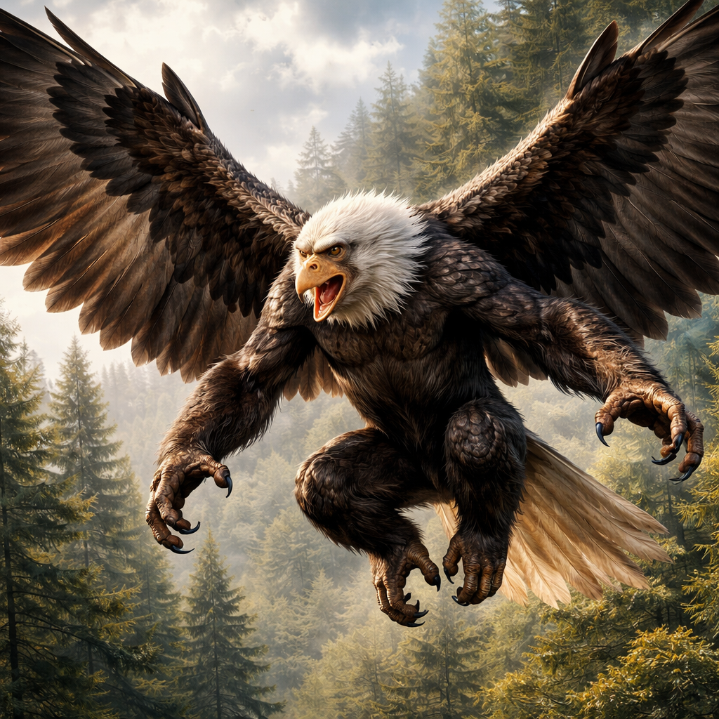 Eaglepanzee, hybrid of Bald Eagle and Chimpanzee