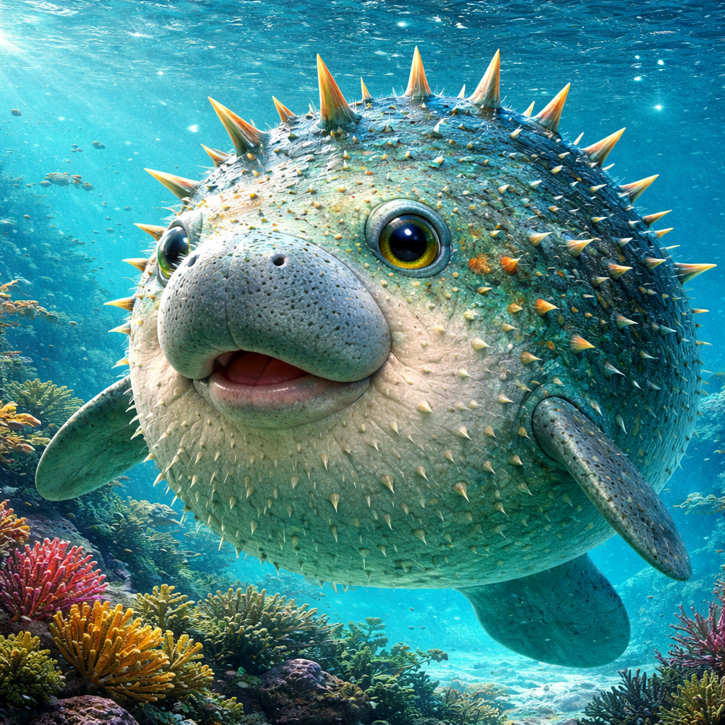 Manapuff, hybrid of Manatee and Puffer Fish