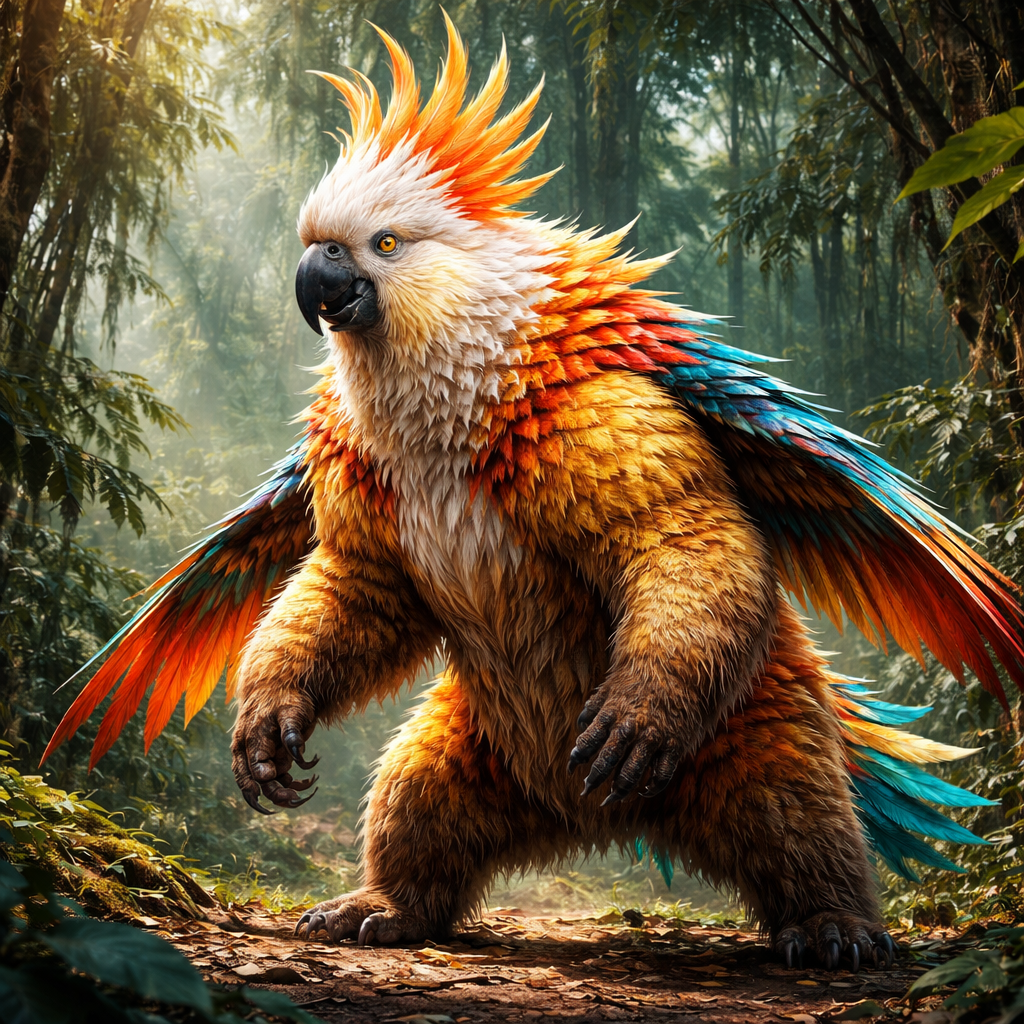 Cockabear, hybrid of Cockatoo and Bear