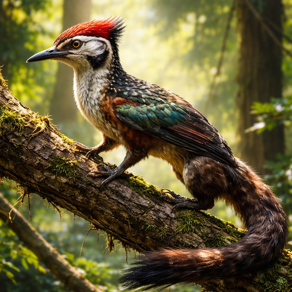 Weepecker, hybrid of Woodpecker and Weasel