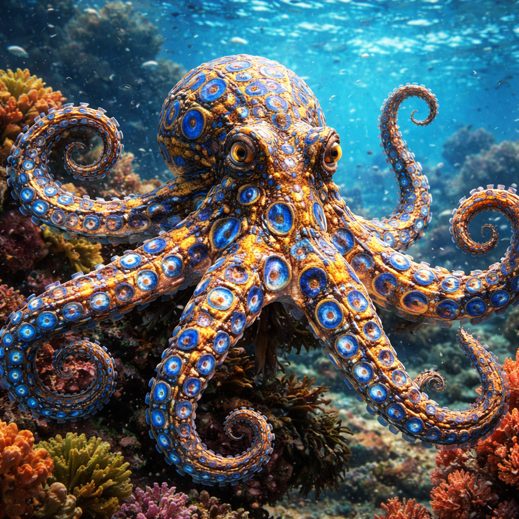 OctoRingus, hybrid of Octopus and blue ring octopus