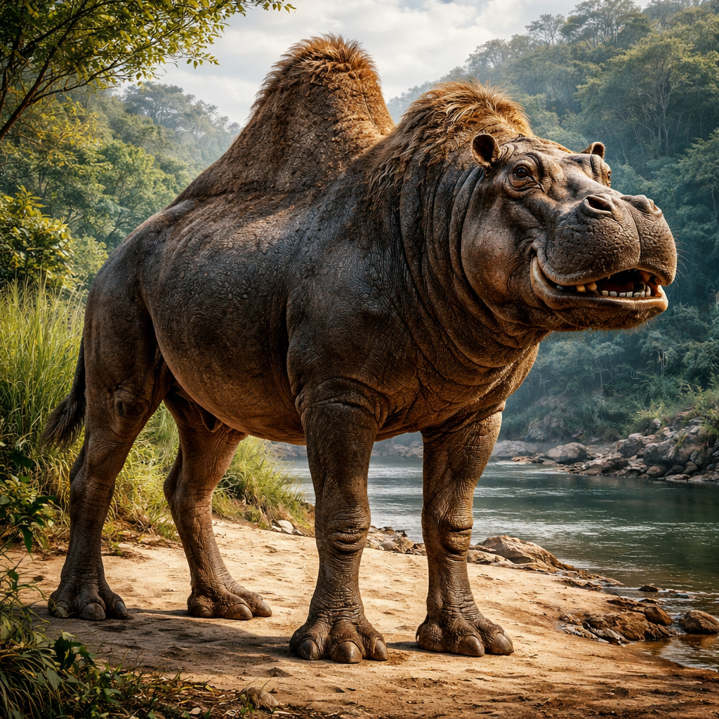 Hippocamelus, hybrid of Hippopotamus and Camel