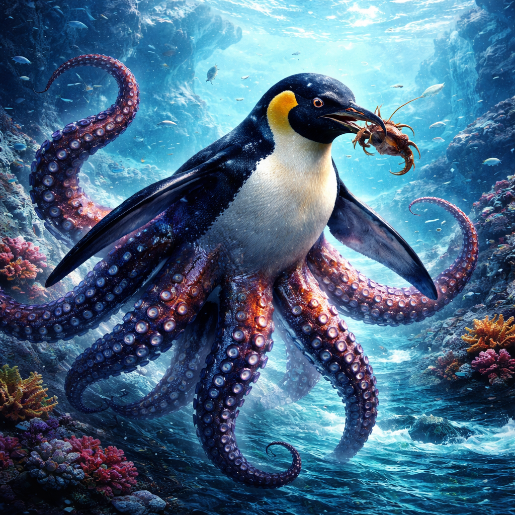 Octoping, hybrid of Octopus and Penguin