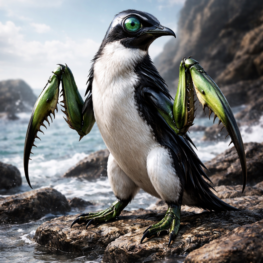 Mantipenguin, hybrid of Mantis and Penguin