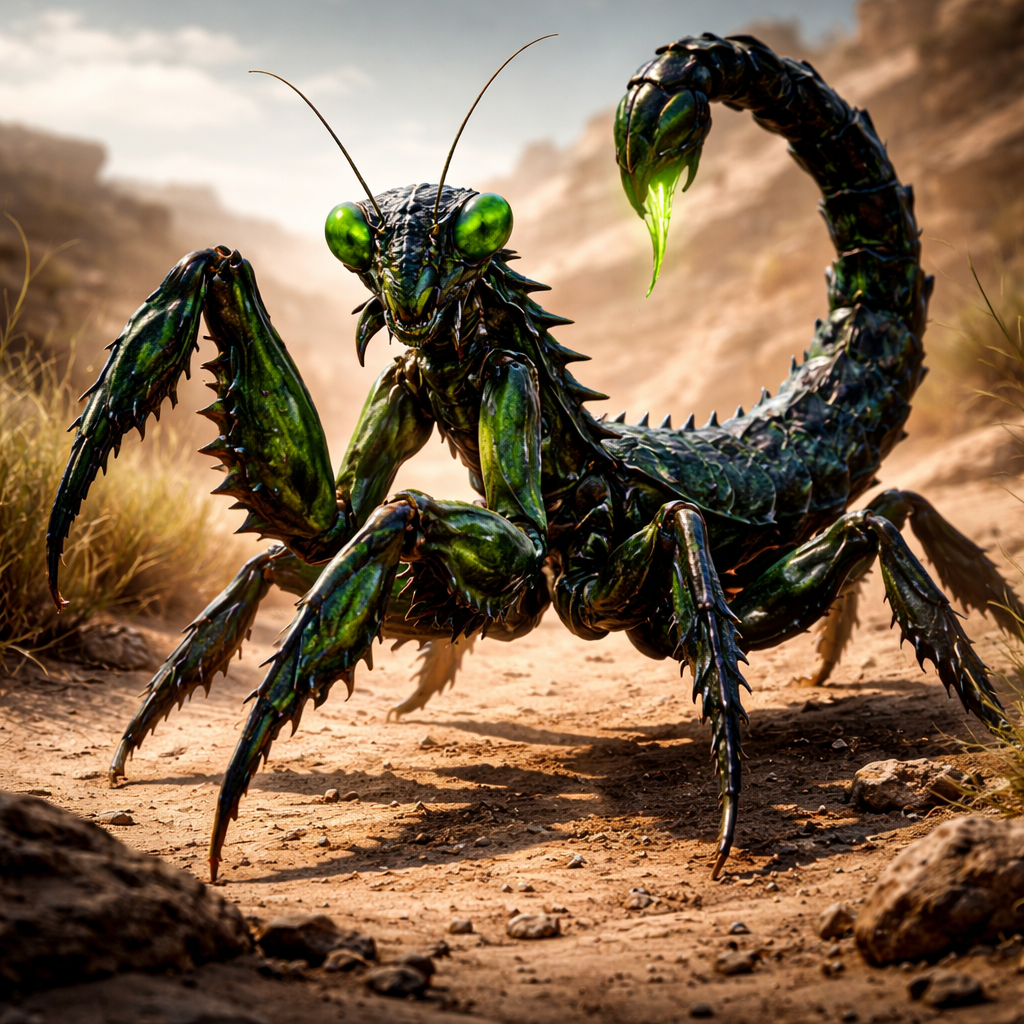 Mantiscorpion, hybrid of Mantis and Scorpion
