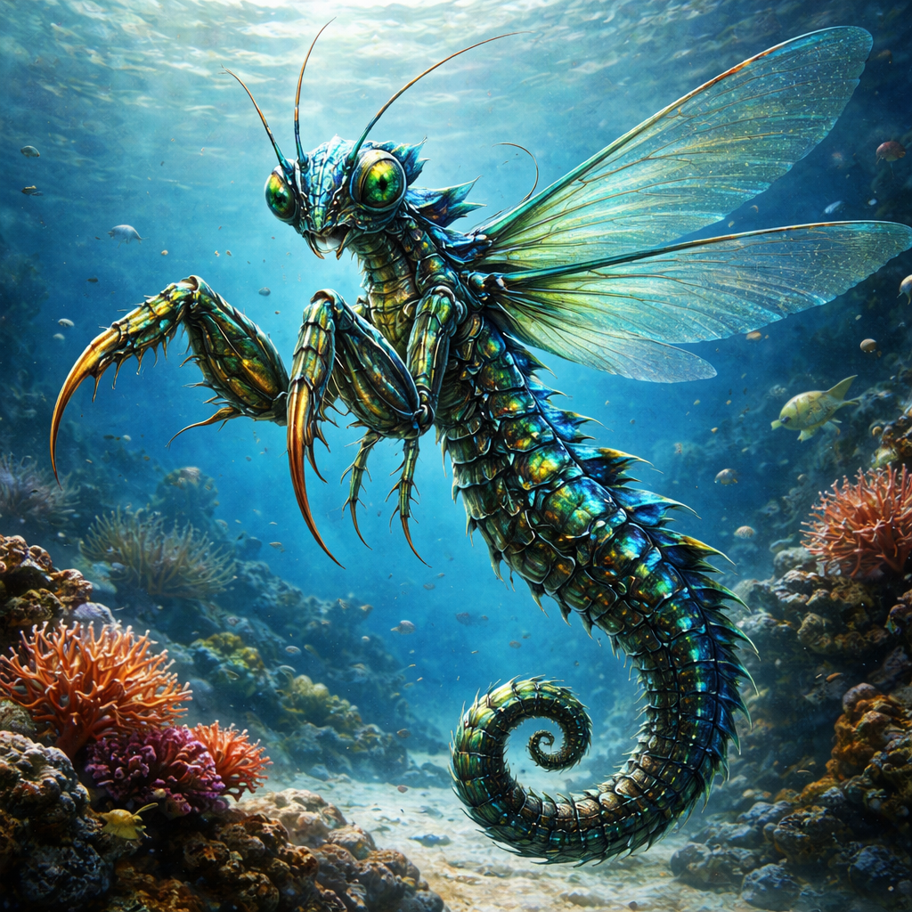 Seahantid, hybrid of Seahorse and Mantis