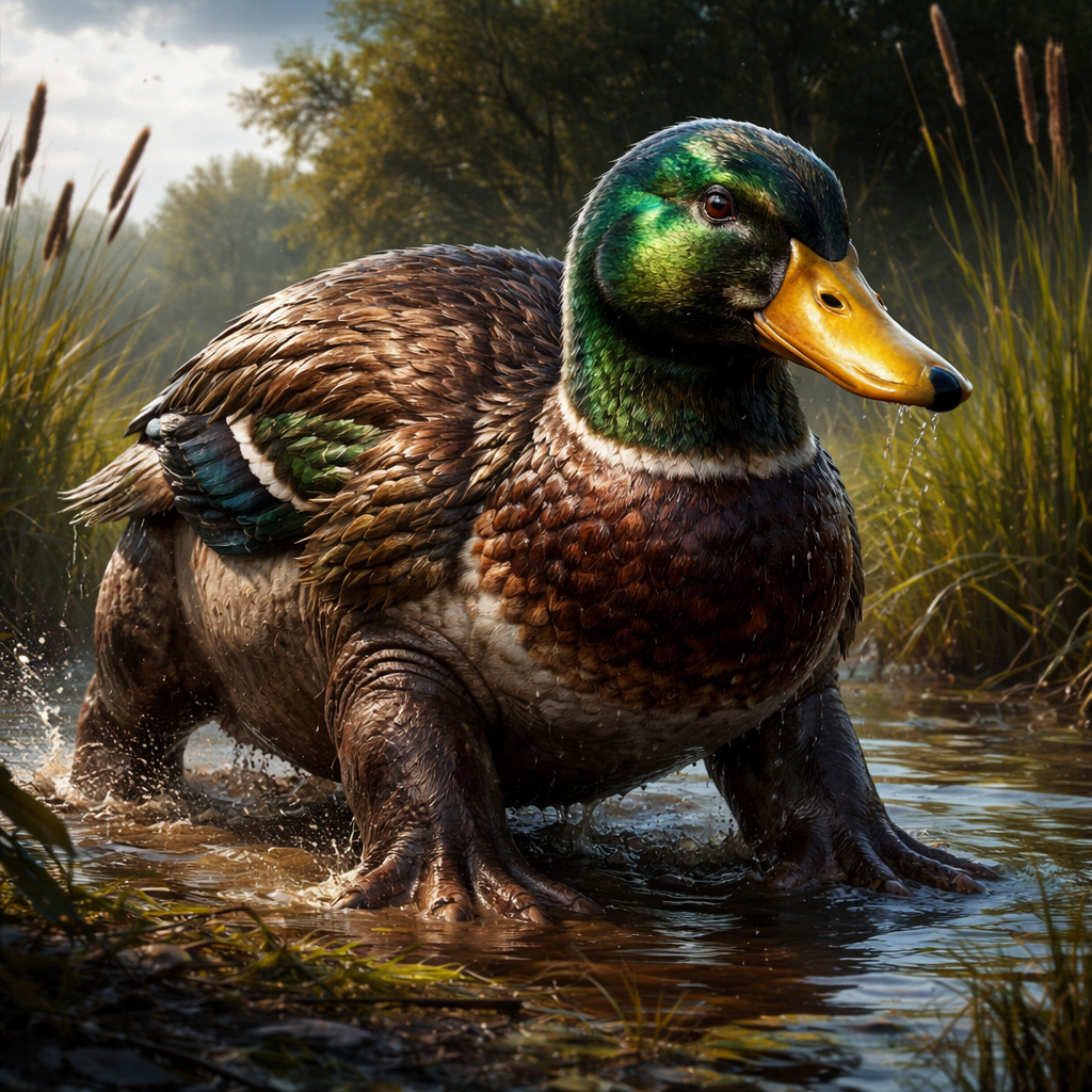 Hippoduckamus, hybrid of Hippopotamus and Duck