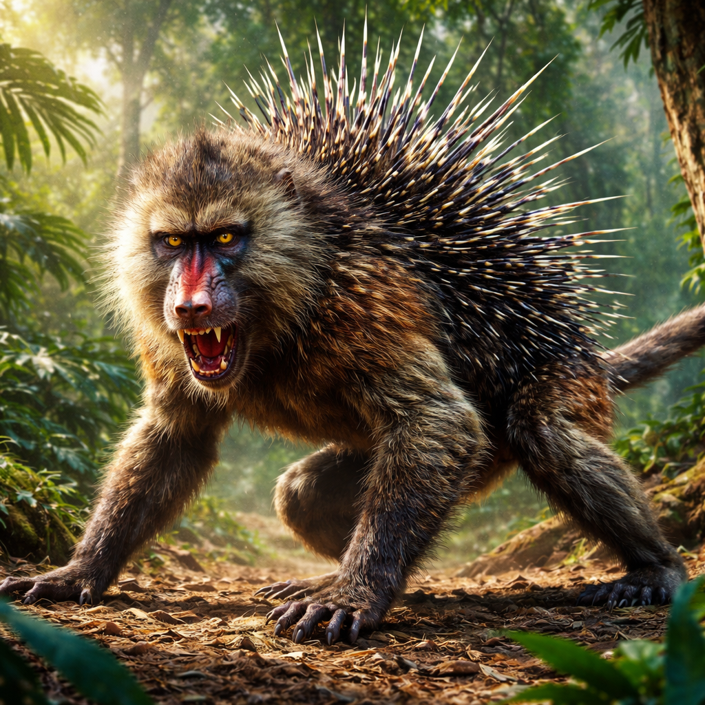 Baburcupine, hybrid of Baboon and Porcupine