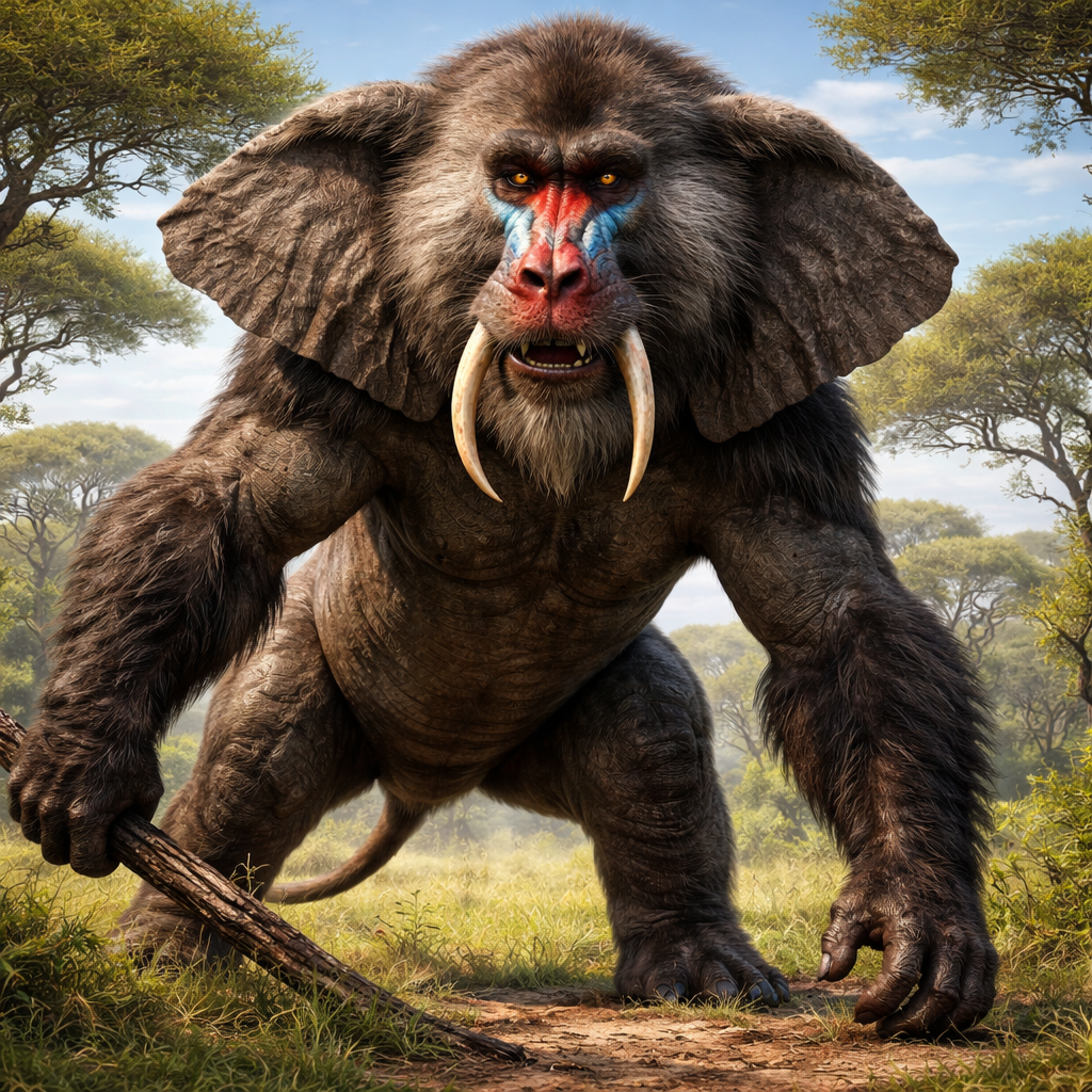 Eleaboon, hybrid of Elephant and Baboon