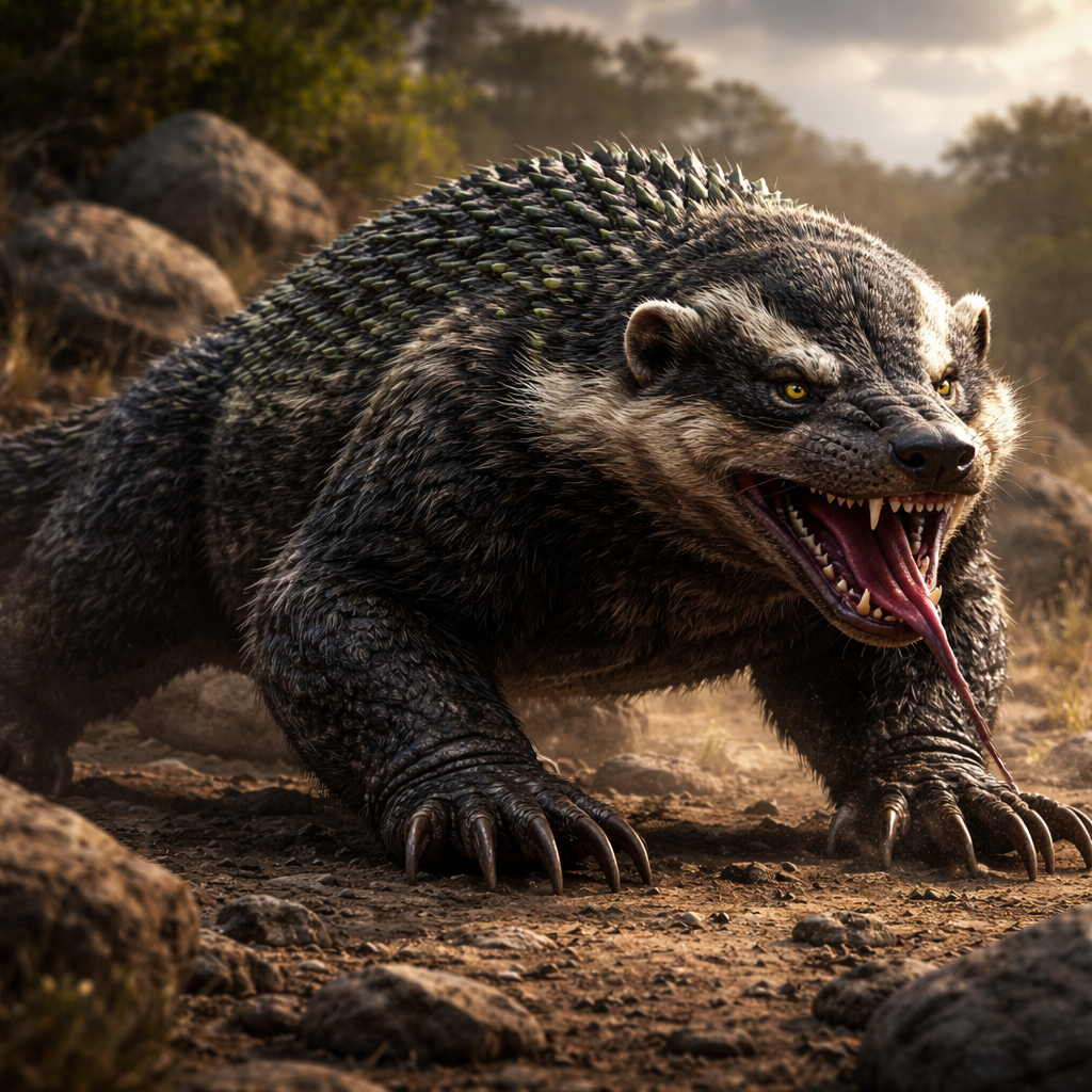 Badogodo, hybrid of Badger and Komodo Dragon