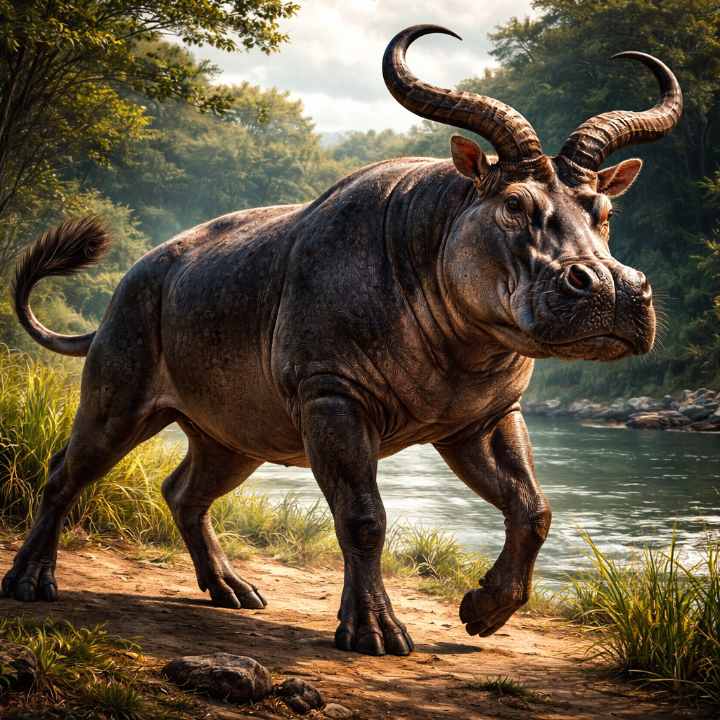 Hippotalope, hybrid of Hippopotamus and Antelope