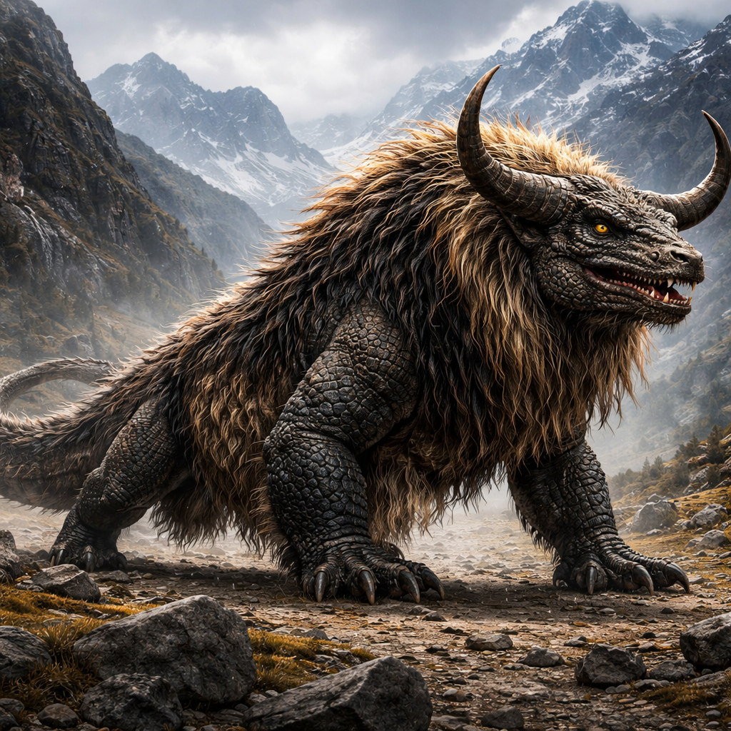 Komyakkodon, hybrid of Komodo Dragon and Yak