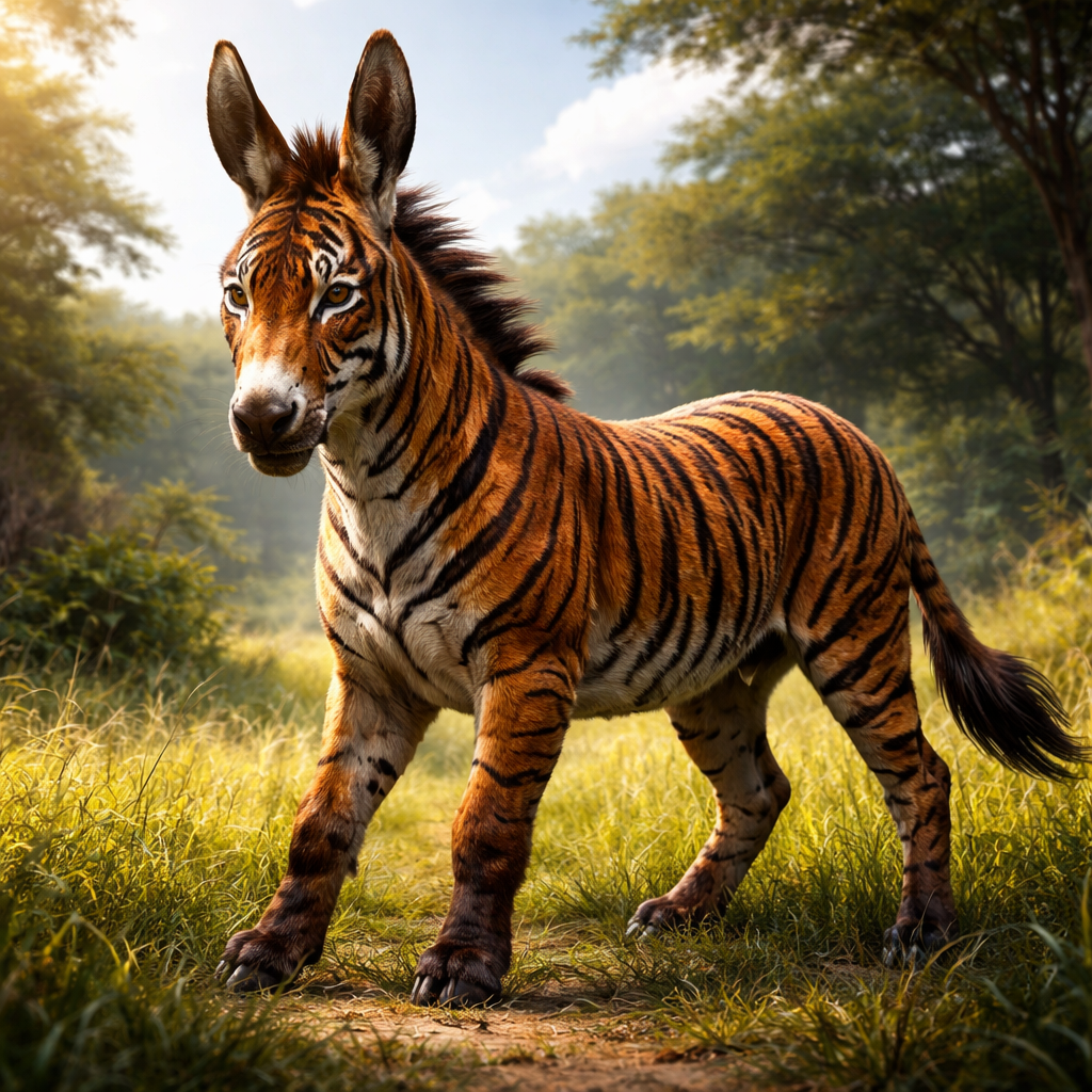 Donkiger, hybrid of Donkey and Tiger