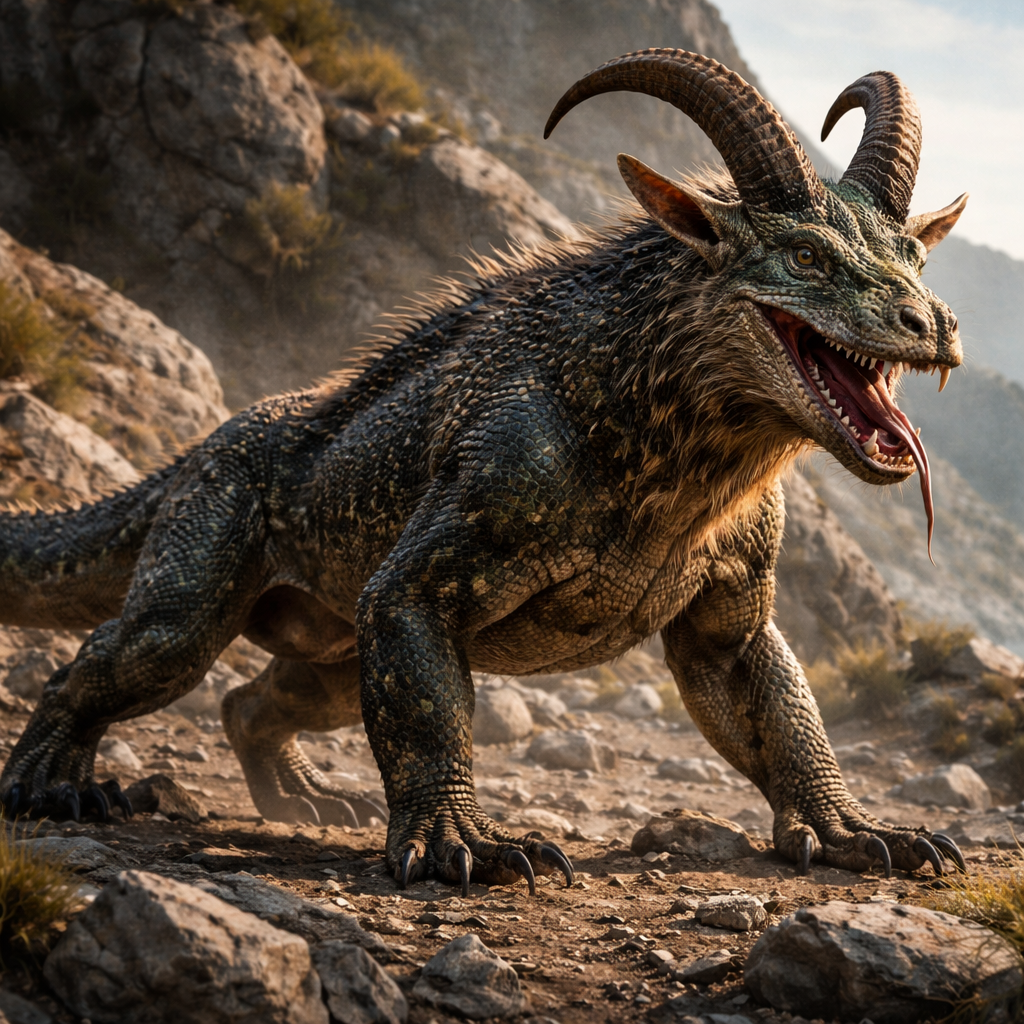 Komodgoat, hybrid of Komodo Dragon and Goat