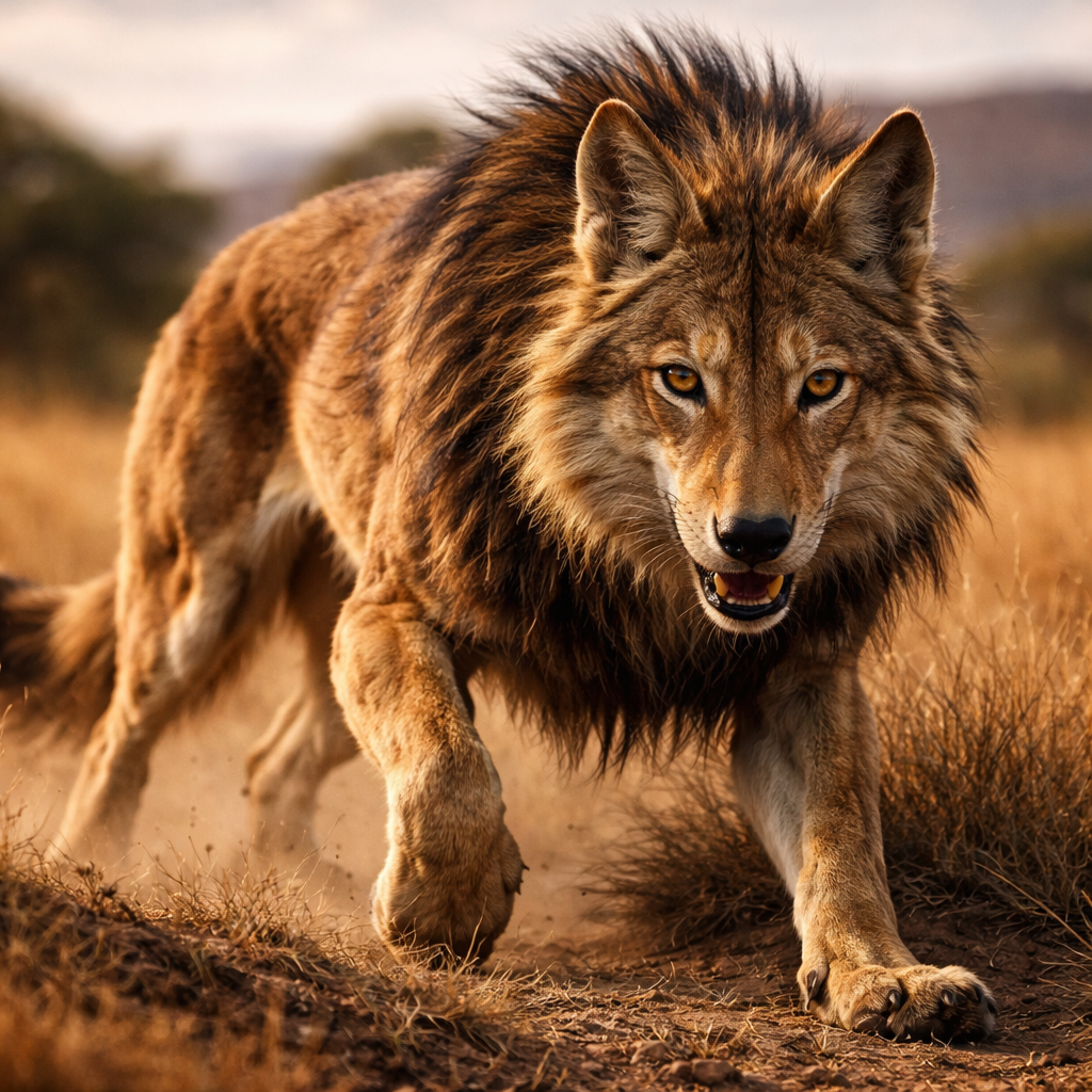 Coyon, hybrid of Coyote and Lion