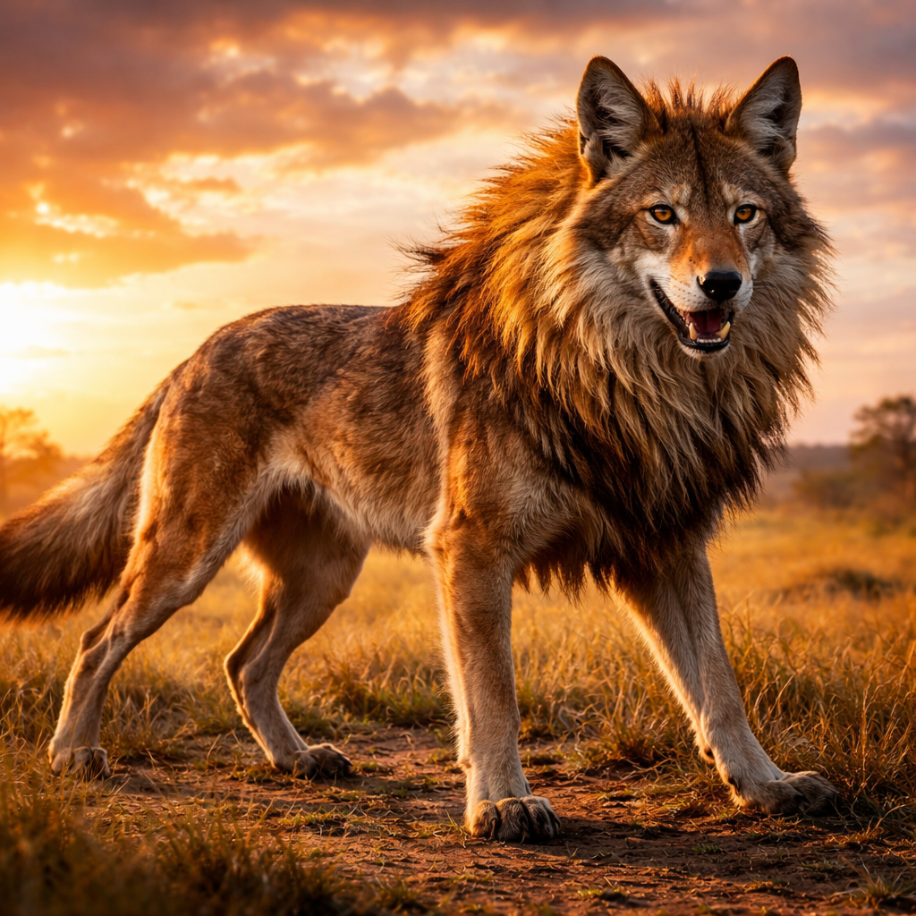 Coyon, hybrid of Coyote and Lion