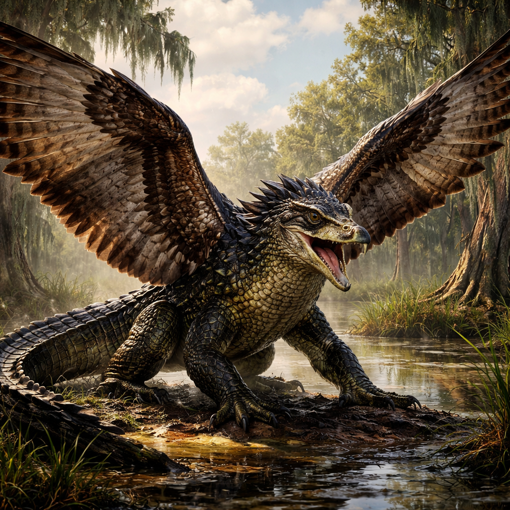 Gatorfalcon, hybrid of Alligator and falcon