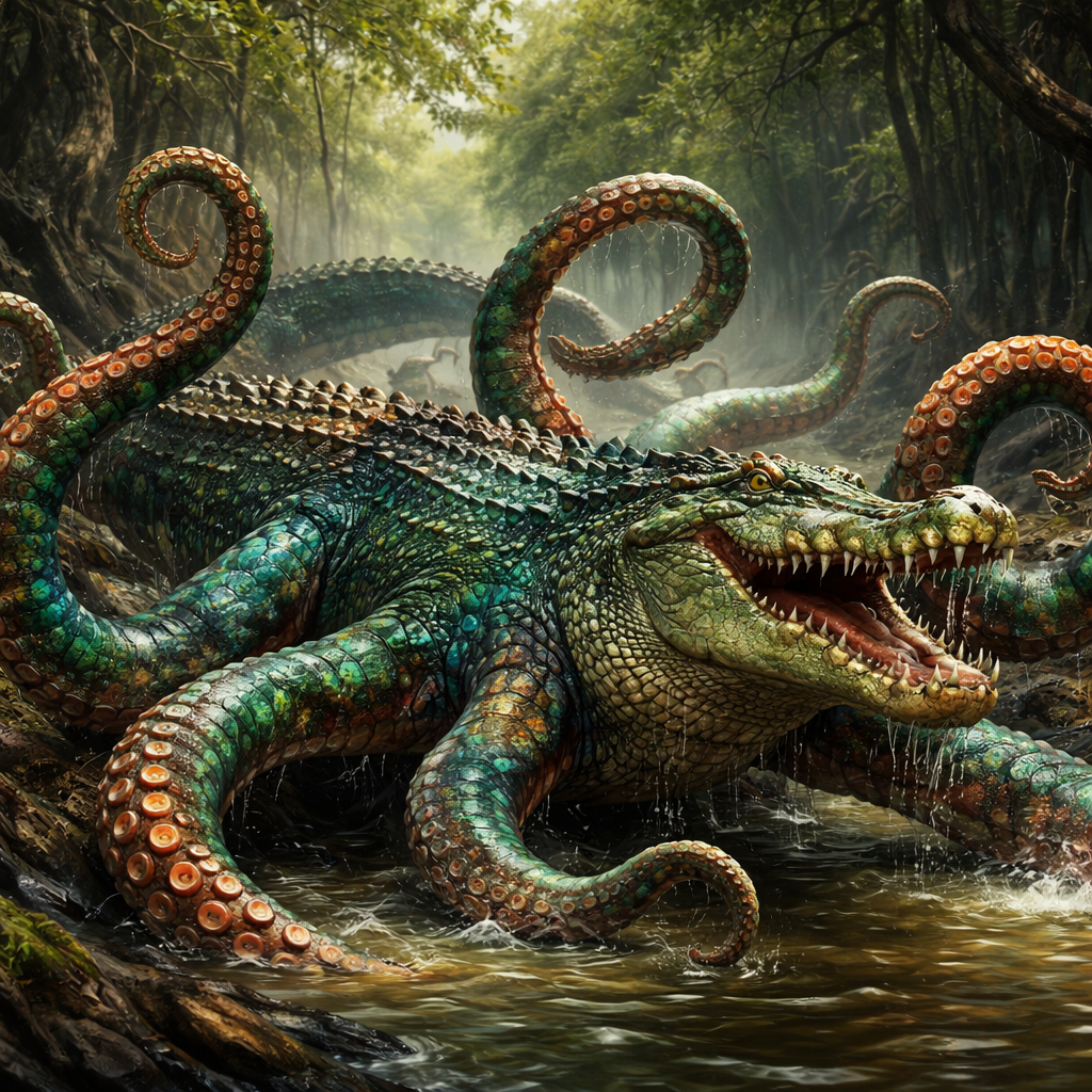 Octocroc, hybrid of Octopus and Crocodile