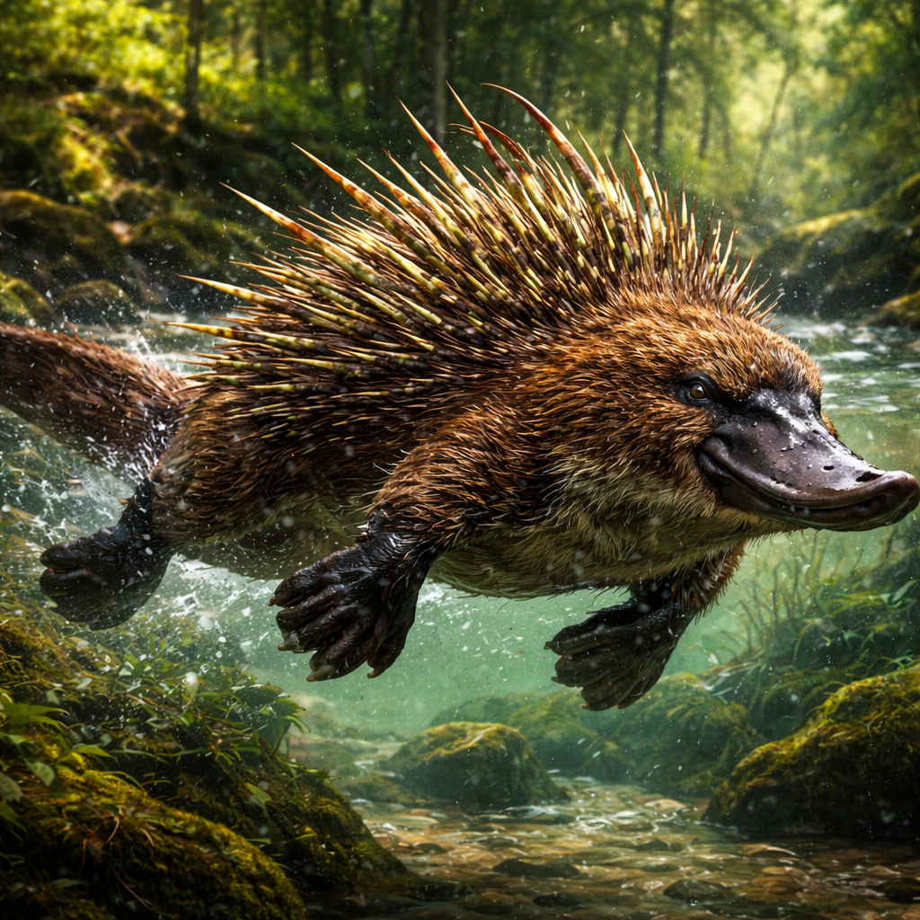 Platyporcu, hybrid of Platypus and Porcupine