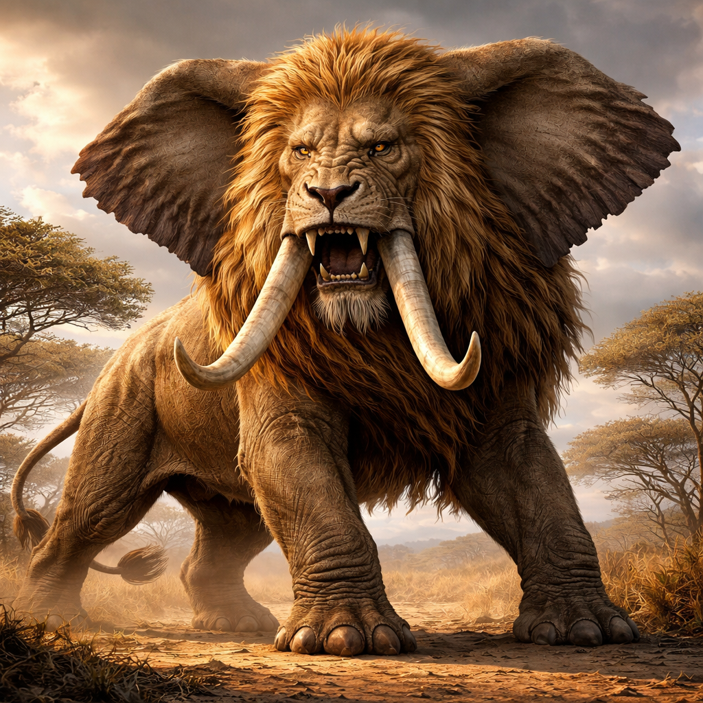 Elephion, hybrid of Elephant and Lion