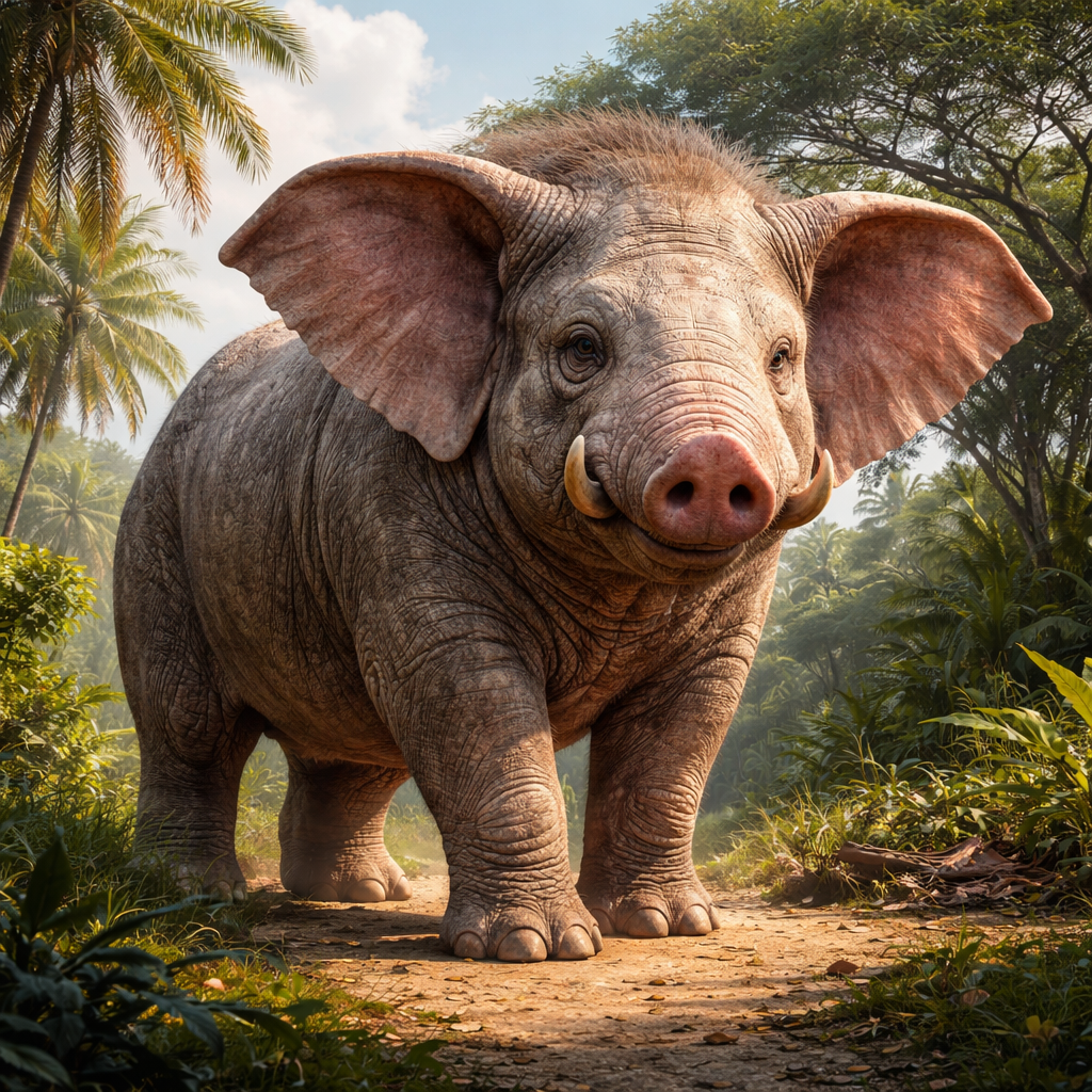 Pigelephant, hybrid of Elephant and Pig