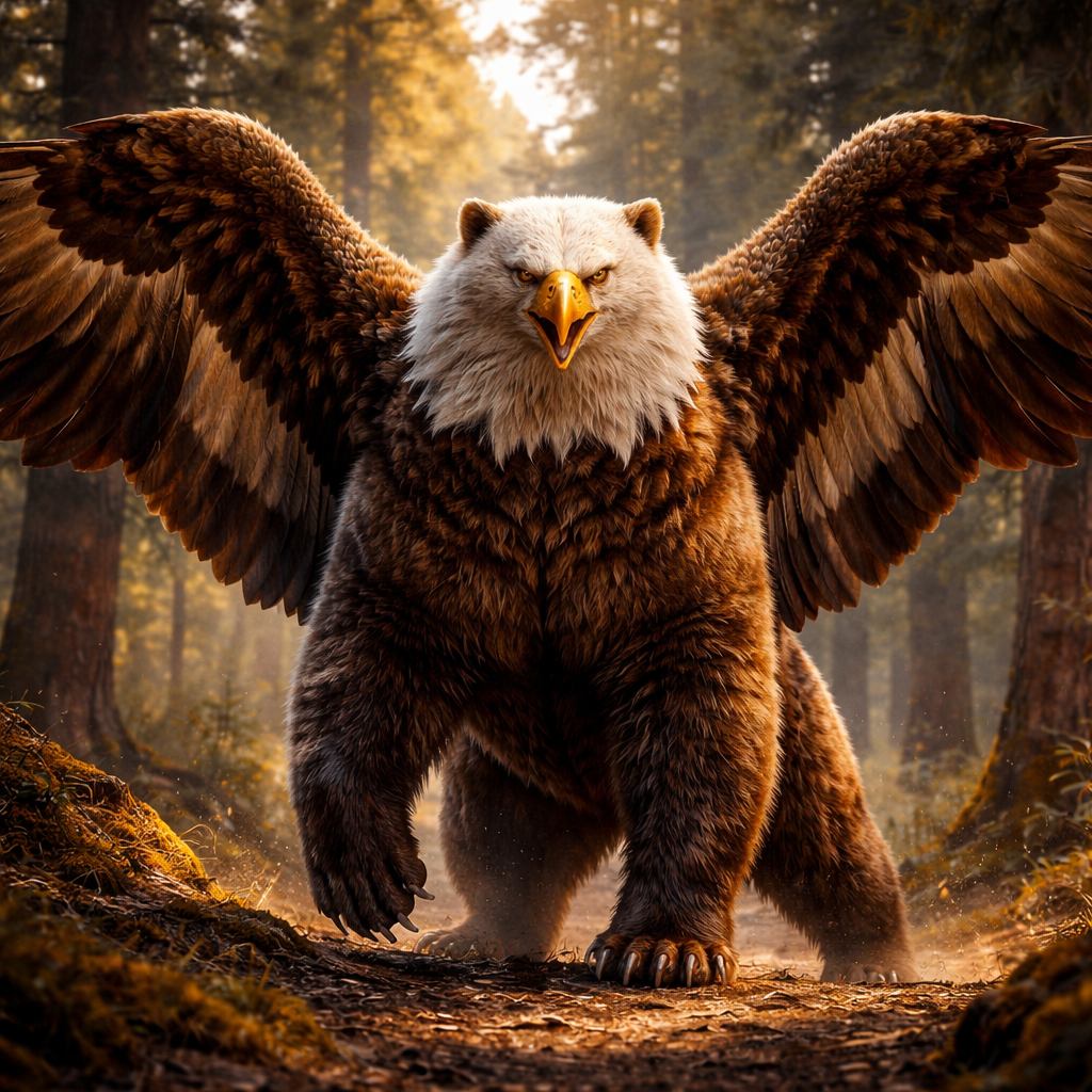 Beargle, hybrid of Bear and Bald Eagle