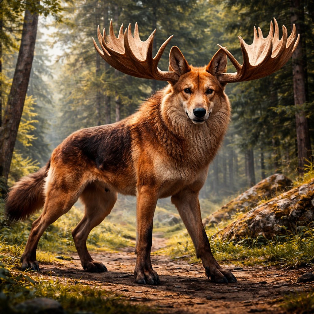 Dingmoose, hybrid of Dingo and Moose