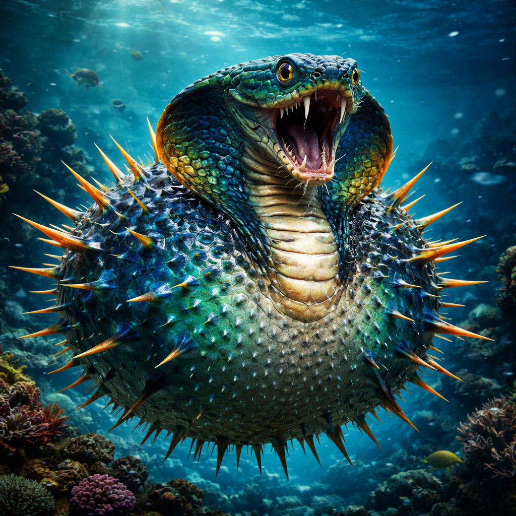 Cobra Puffer, hybrid of Puffer Fish and Cobra