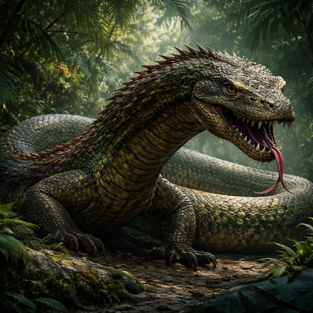 Komosnake, hybrid of Komodo Dragon and Snake