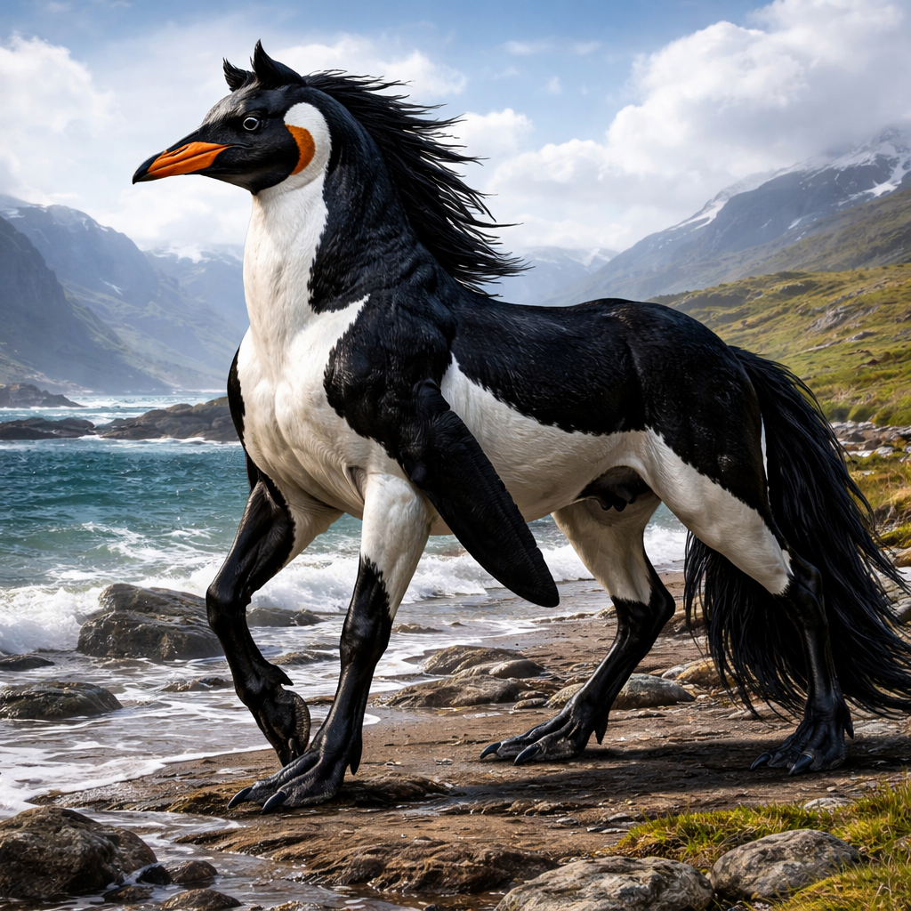 Pengorse, hybrid of horse and Penguin