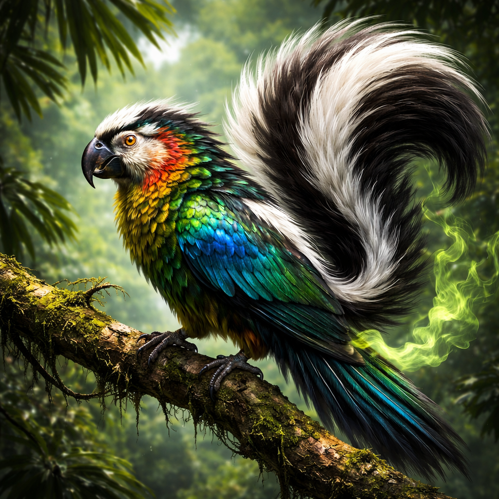 Parrunk, hybrid of Parrot and Skunk