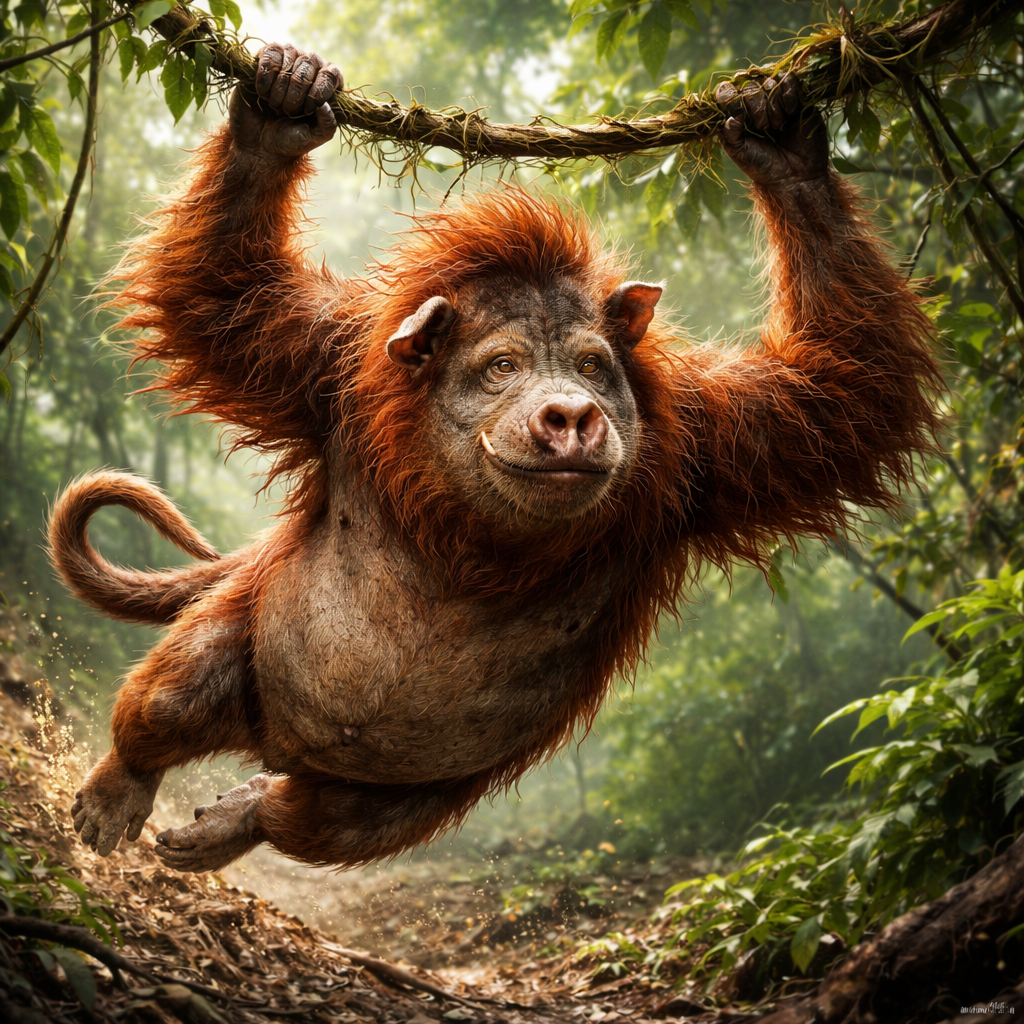 Orangpig, hybrid of Orangutan and Pig