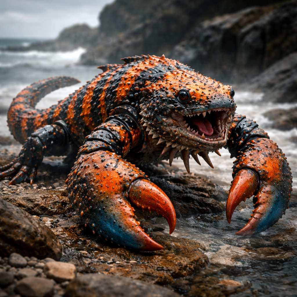 Gilatster, hybrid of Gila monster and Lobster