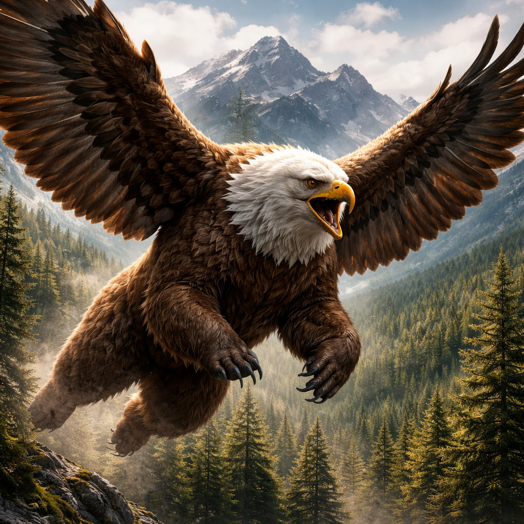 Eaglebear, hybrid of Bald Eagle and Bear