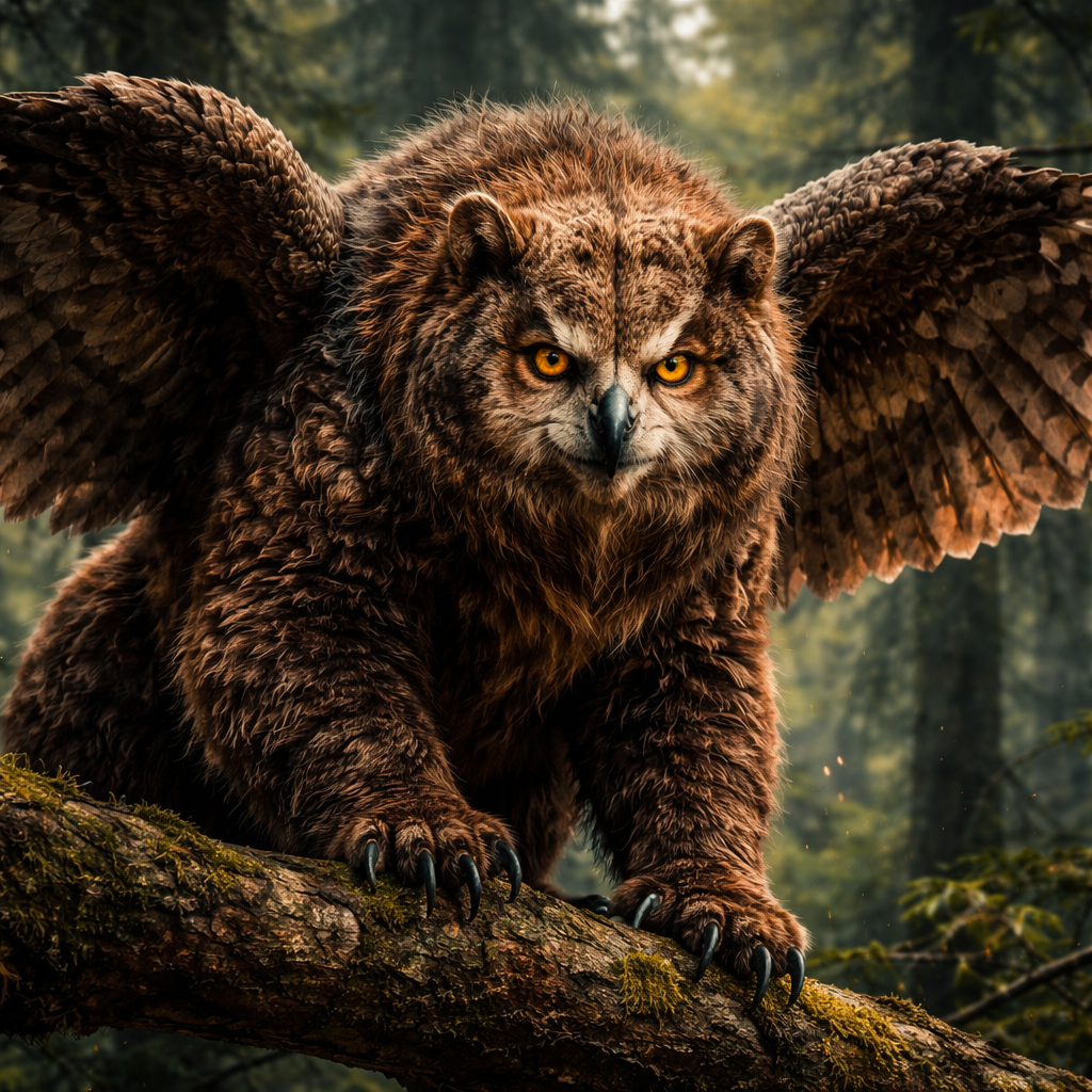 Bearowl, hybrid of Bear and Owl
