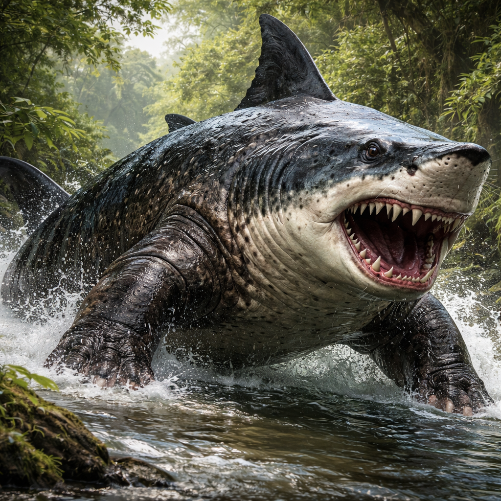 Hipposhark, hybrid of Hippopotamus and Shark