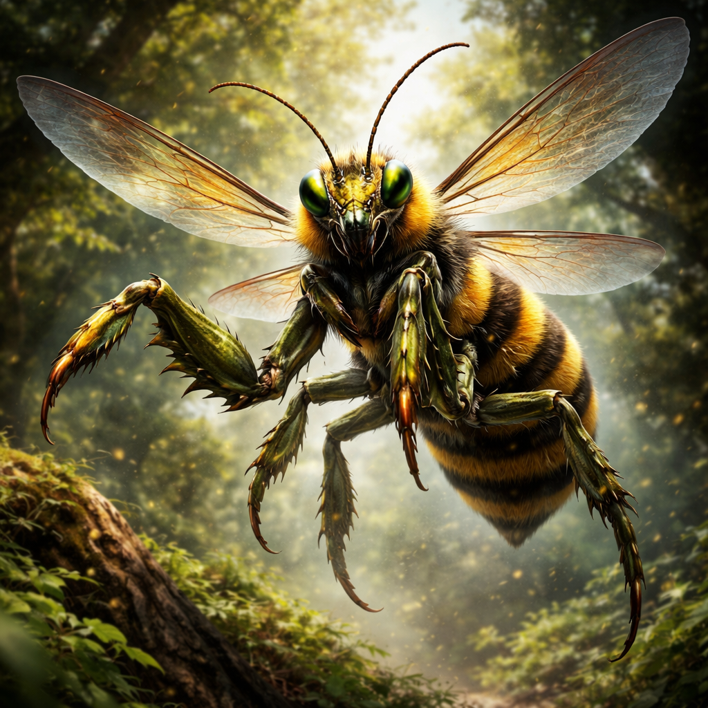 BumbleMantis, hybrid of Bumblebee and Mantis