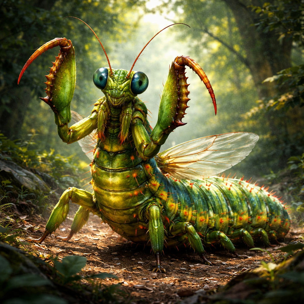 Manti-Pillar, hybrid of Mantis and Caterpillar