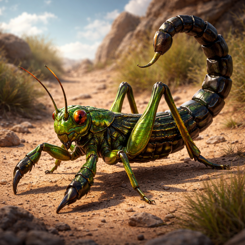 Scorpgrass, hybrid of Grasshopper and Scorpion