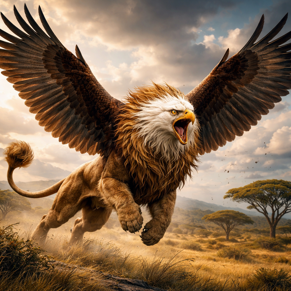 Eaglion, hybrid of Bald Eagle and Lion