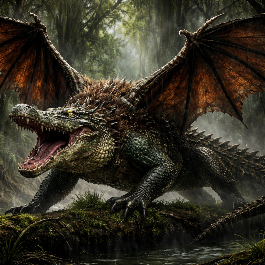 Allibatsaurus, hybrid of Alligator and Bat